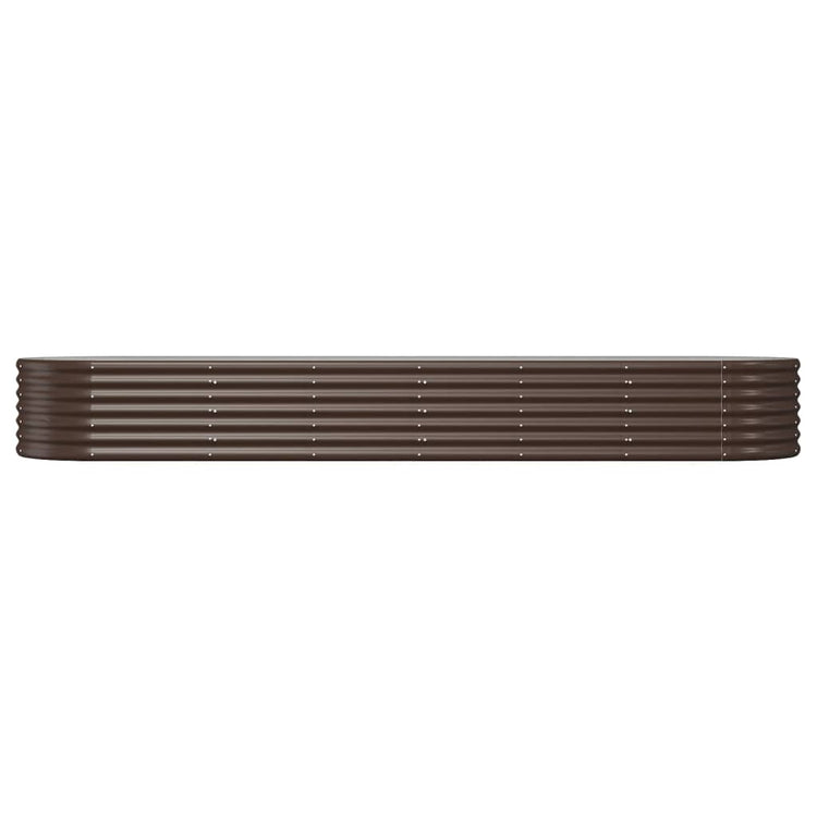 Boîte de planification de Vidaxl 296x80x36 cm en poudre et en acier recouvert de brun