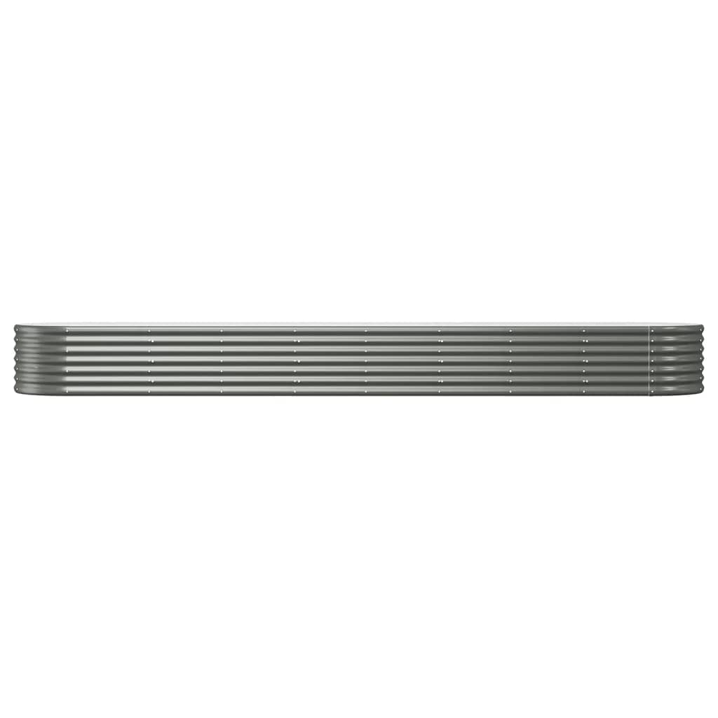 Vidaxl Planter 368x80x36 cm en poudre et gris en acier recouvert