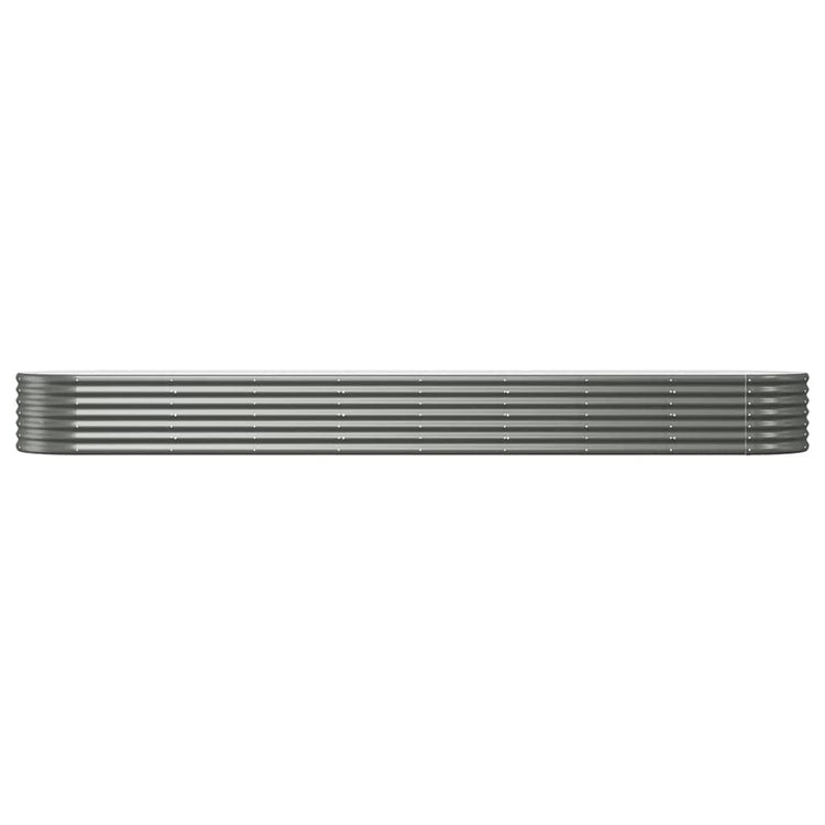 Vidaxl Planter 368x80x36 cm en poudre et gris en acier recouvert