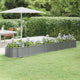 Vidaxl Planter 368x80x36 cm en poudre et gris en acier recouvert
