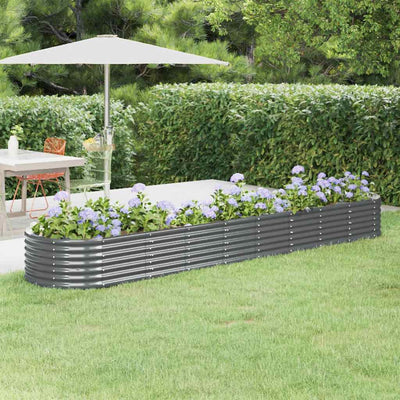 Boîte de planification de Vidaxl 368x80x36 cm en poudre et anthracite en acier recouvert de