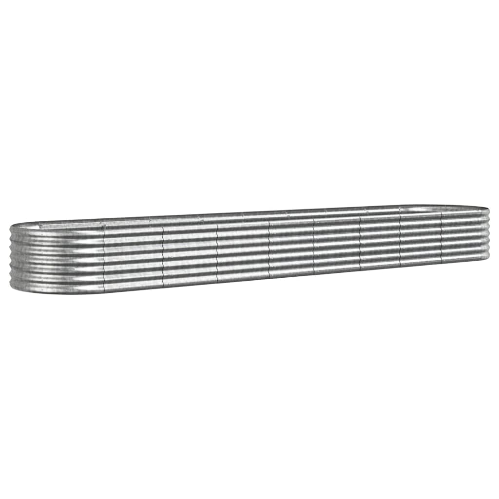 Vidaxl planter 368x80x36 cm en poudre en acier en acier couleur
