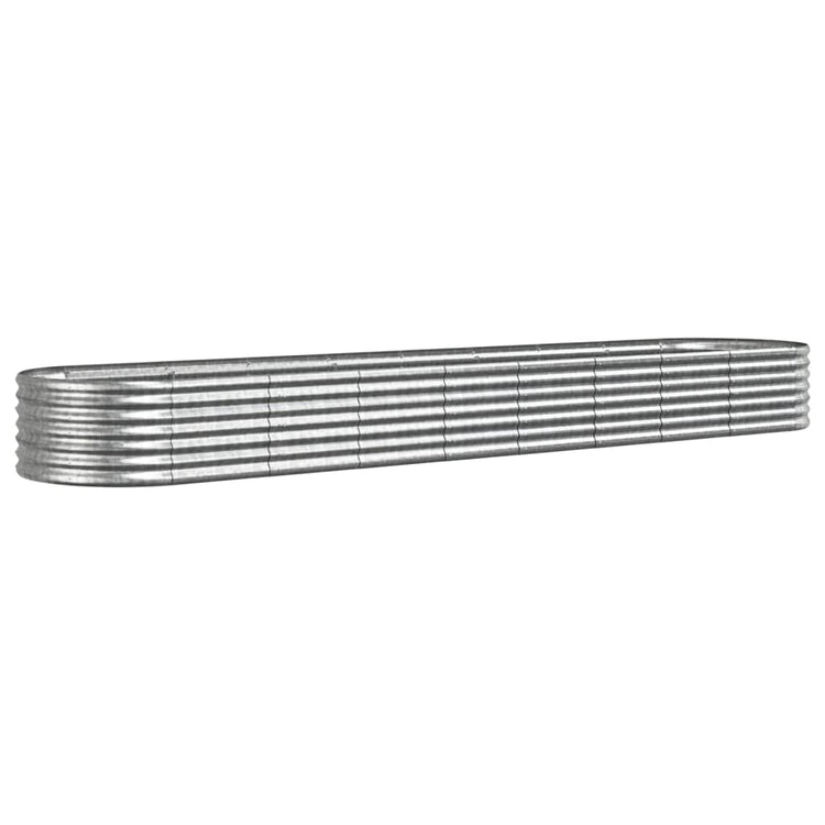 Vidaxl planter 368x80x36 cm en poudre en acier en acier couleur