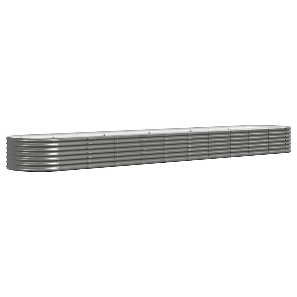 Boîte de planification de Vidaxl 440x80x36 cm en poudre et gris en acier recouvert