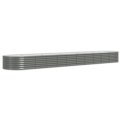Boîte de planification de Vidaxl 440x80x36 cm en poudre et gris en acier recouvert