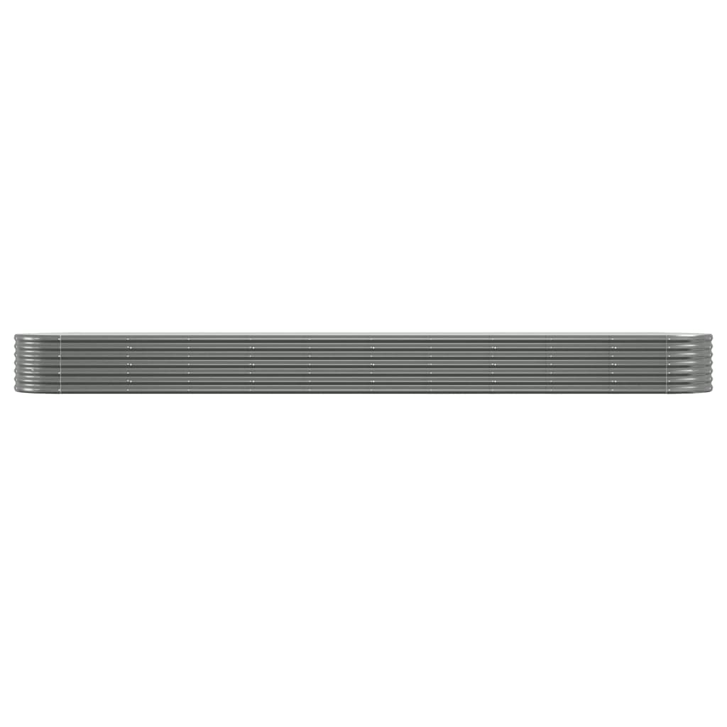 Boîte de planification de Vidaxl 440x80x36 cm en poudre et gris en acier recouvert