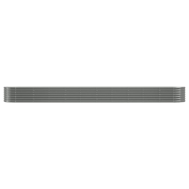 Boîte de planification de Vidaxl 440x80x36 cm en poudre et gris en acier recouvert