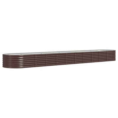 Boîte de planification de Vidaxl 440x80x36 cm en poudre et en acier recouvert de brun