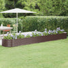 Boîte de planification de Vidaxl 440x80x36 cm en poudre et en acier recouvert de brun