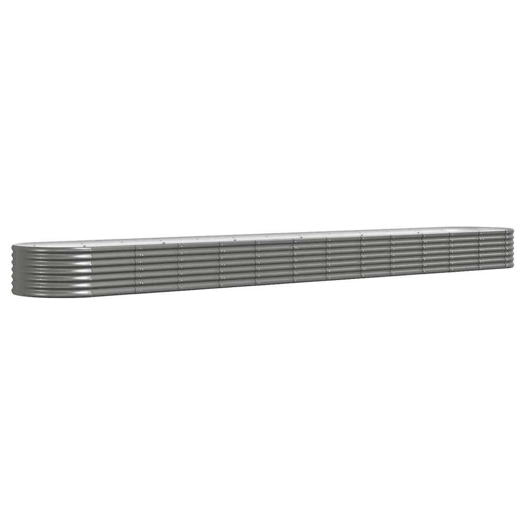 Boîte de planification de Vidaxl 512x80x36 cm en poudre et gris en acier recouvert
