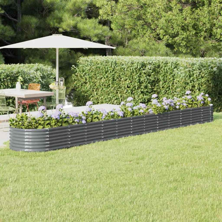 Boîte de planification Vidaxl 512x80x36 cm - Anthracite en acier recouvert de