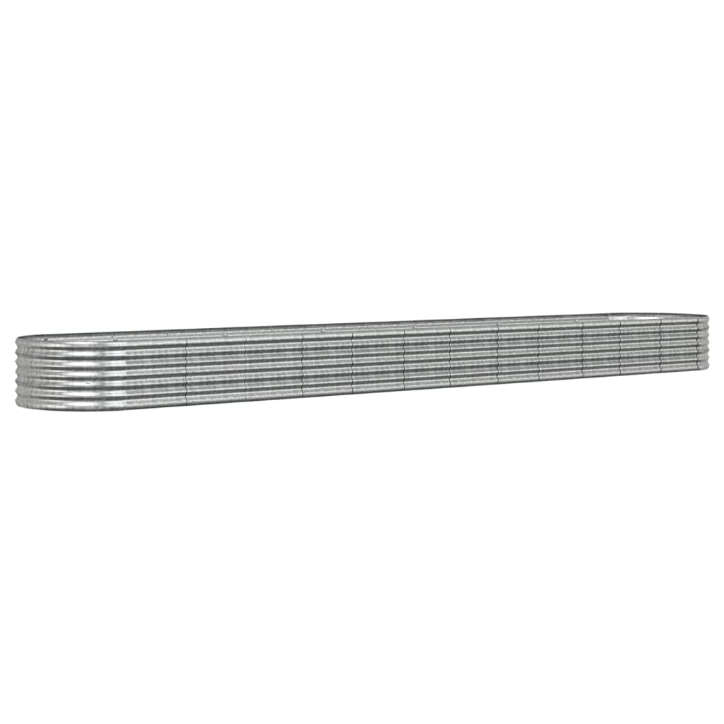Vidaxl planteur 512x80x36 cm en poudre en poudre en argent en acier coloré