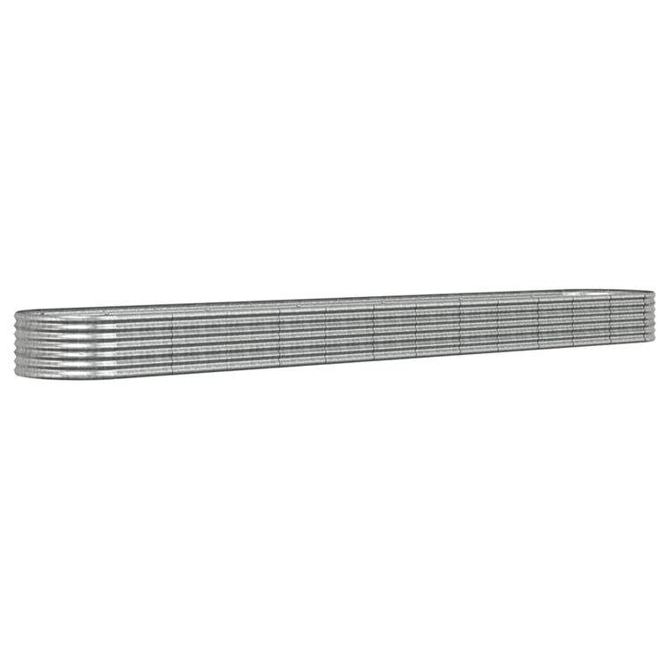 Vidaxl planteur 512x80x36 cm en poudre en poudre en argent en acier coloré