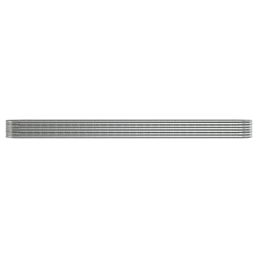 Vidaxl planteur 512x80x36 cm en poudre en poudre en argent en acier coloré