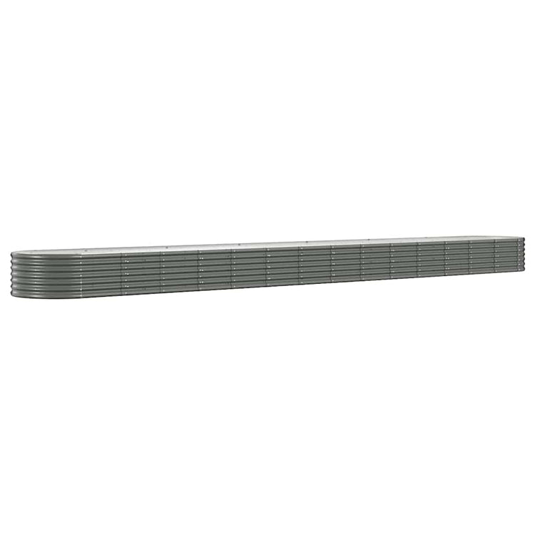 Boîte de planification Vidaxl 620x80x36 cm en poudre-gris en acier recouvert