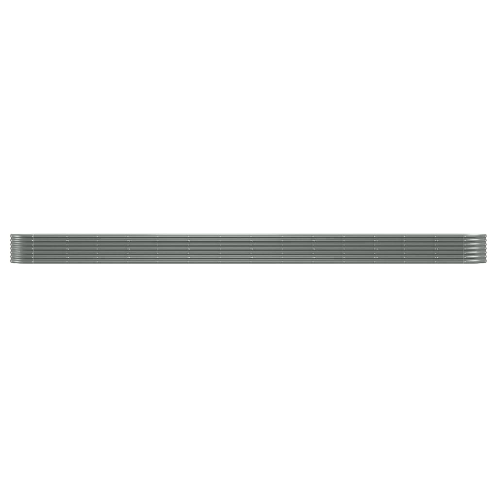 Boîte de planification Vidaxl 620x80x36 cm en poudre-gris en acier recouvert