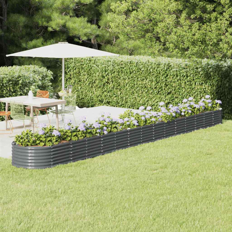Boîte de planification Vidaxl 620x80x36 cm - Anthracite en acier recouvert de