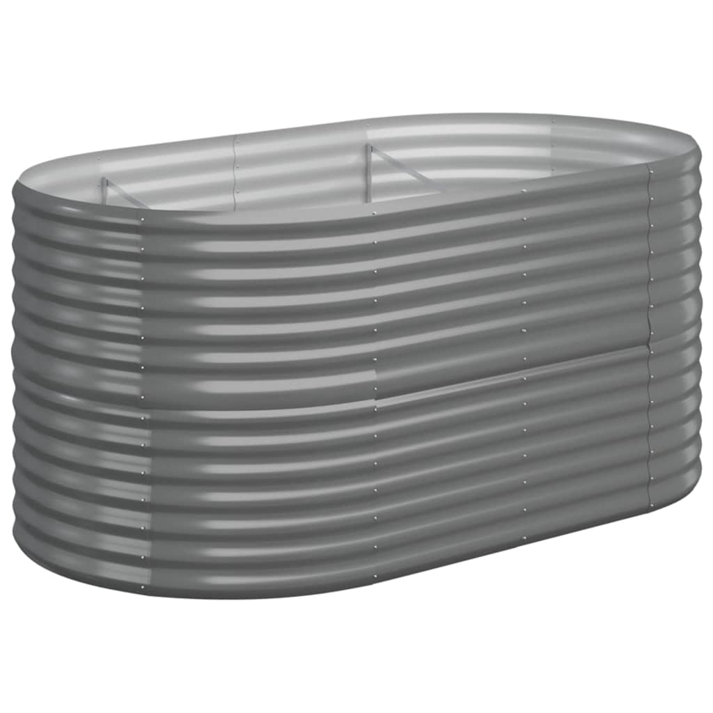 Boîte de planification de Vidaxl 152x80x68 cm en poudre et gris en acier recouvert