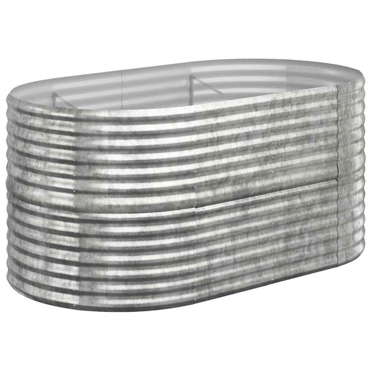 Vidaxl planteur 152x80x68 cm en poudre à argent en acier en acier coloré