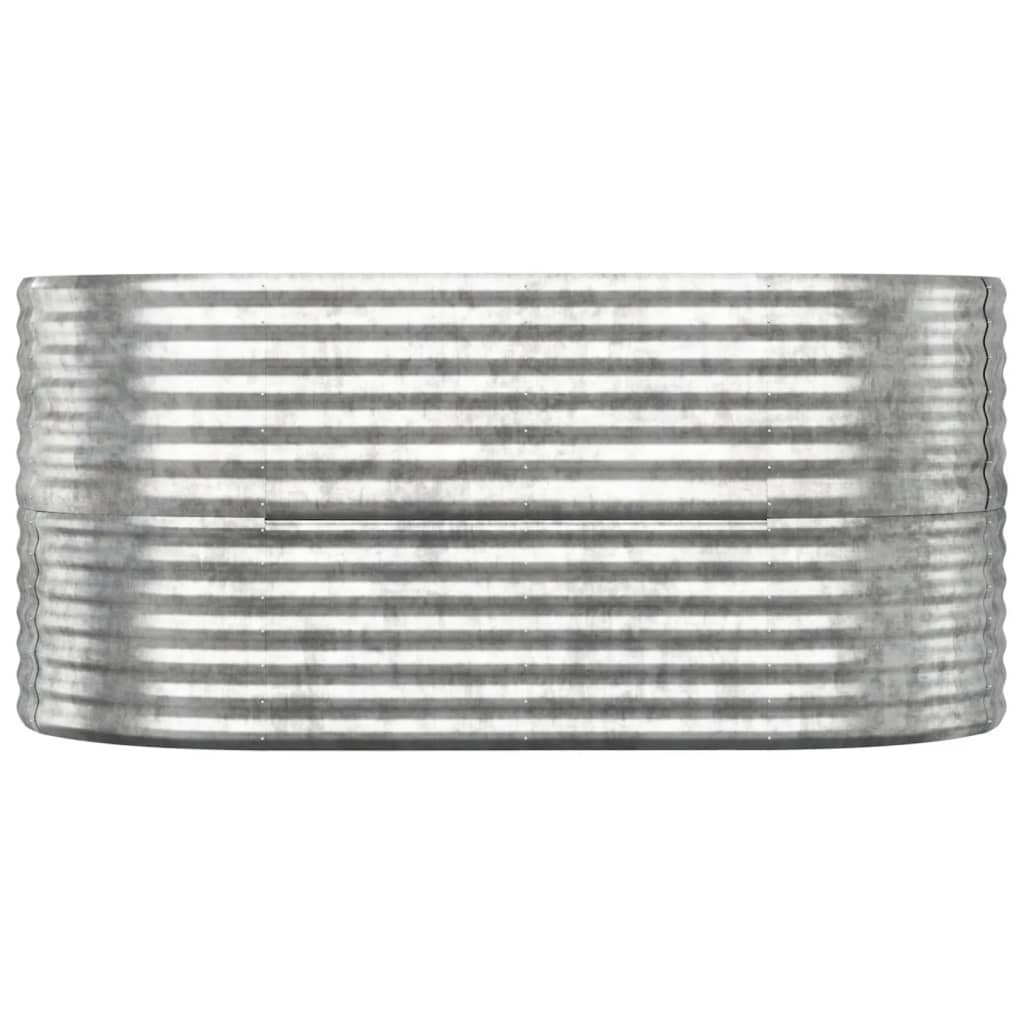 Vidaxl planteur 152x80x68 cm en poudre à argent en acier en acier coloré