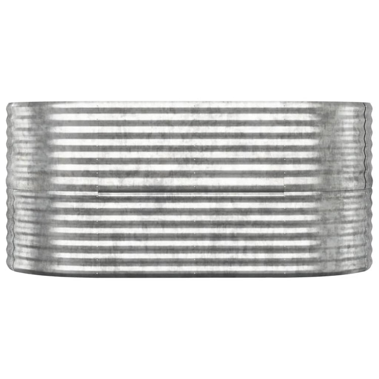Vidaxl planteur 152x80x68 cm en poudre à argent en acier en acier coloré