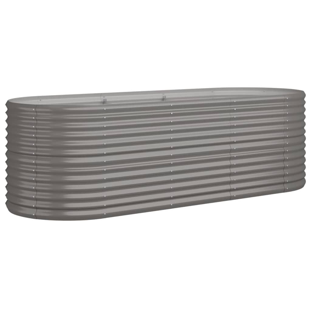 Boîte de planification Vidaxl 224x80x68 cm en poudre-gris en acier recouvert