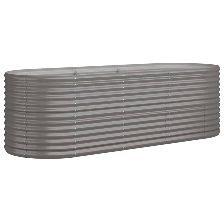 Boîte de planification Vidaxl 224x80x68 cm en poudre-gris en acier recouvert