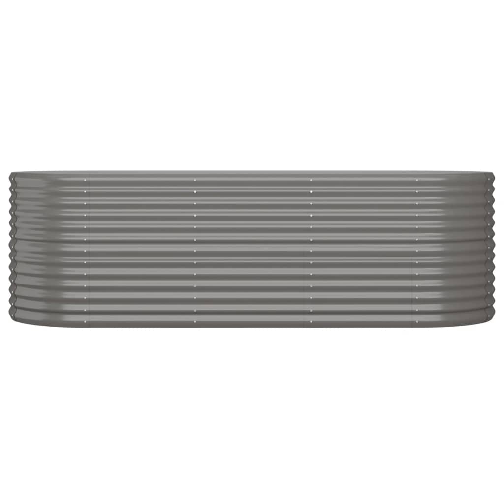 Boîte de planification Vidaxl 224x80x68 cm en poudre-gris en acier recouvert
