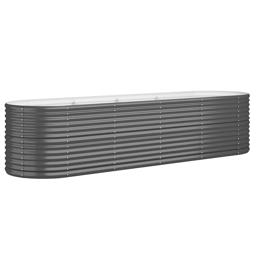 Vidaxl Planning Box 296x80x68 cm en poudre et en acier recouvert d'anthracite -colored