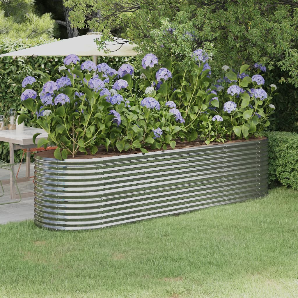 Boîte de planification Vidaxl 296x80x68 cm en poudre en acier en acier couleur