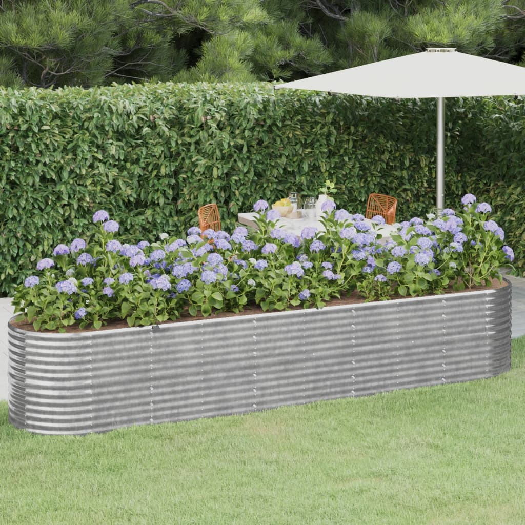 Vidaxl Planter 368x80x68 cm en poudre en acier en acier couleur
