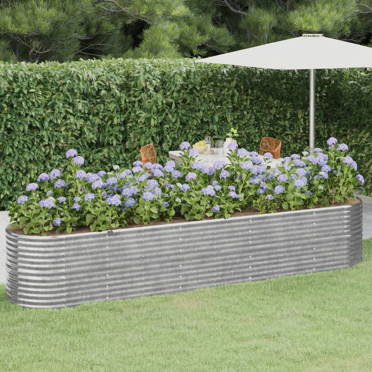 Vidaxl Planter 368x80x68 cm en poudre en acier en acier couleur