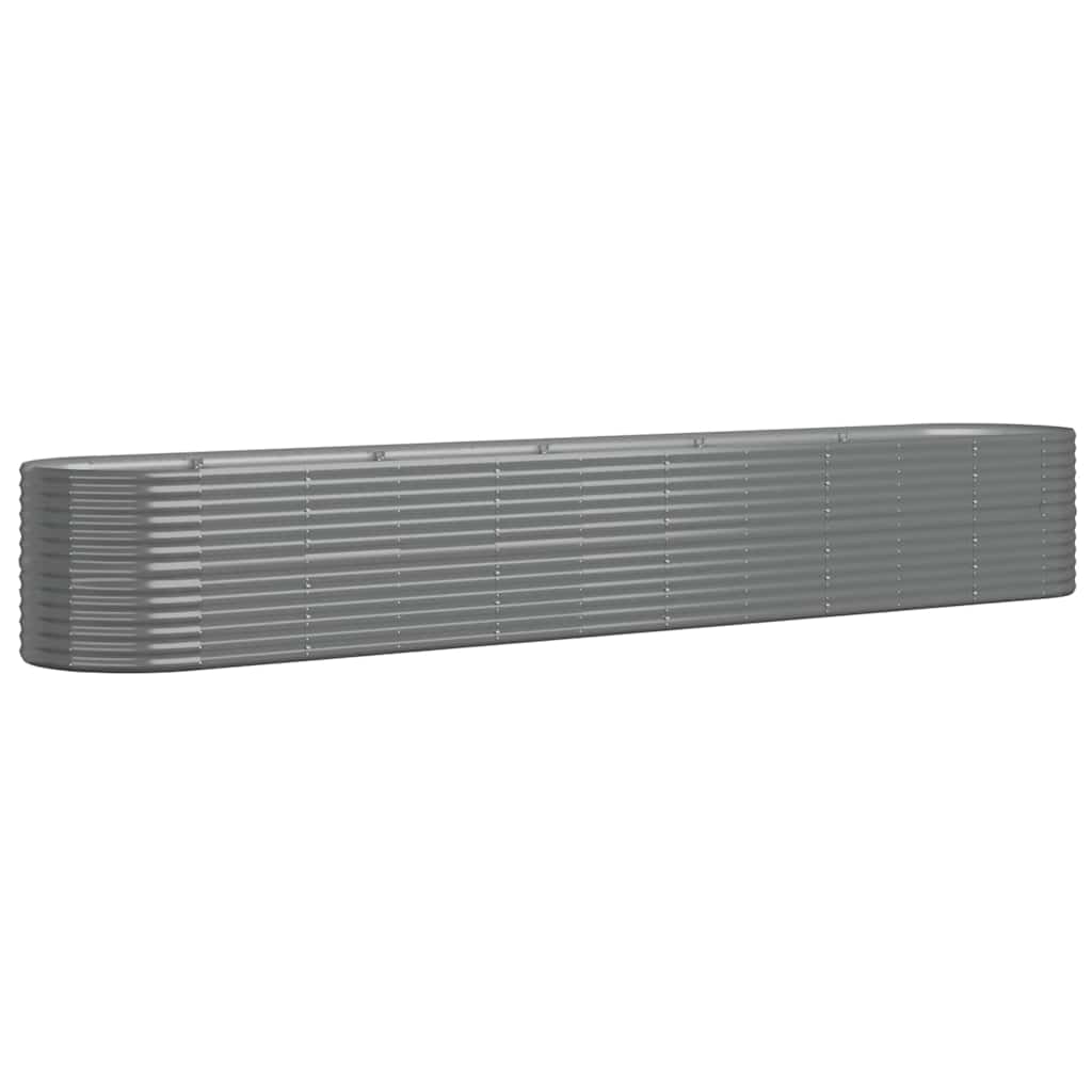 Boîte de planification de Vidaxl 440x80x68 cm en poudre-gris en acier recouvert