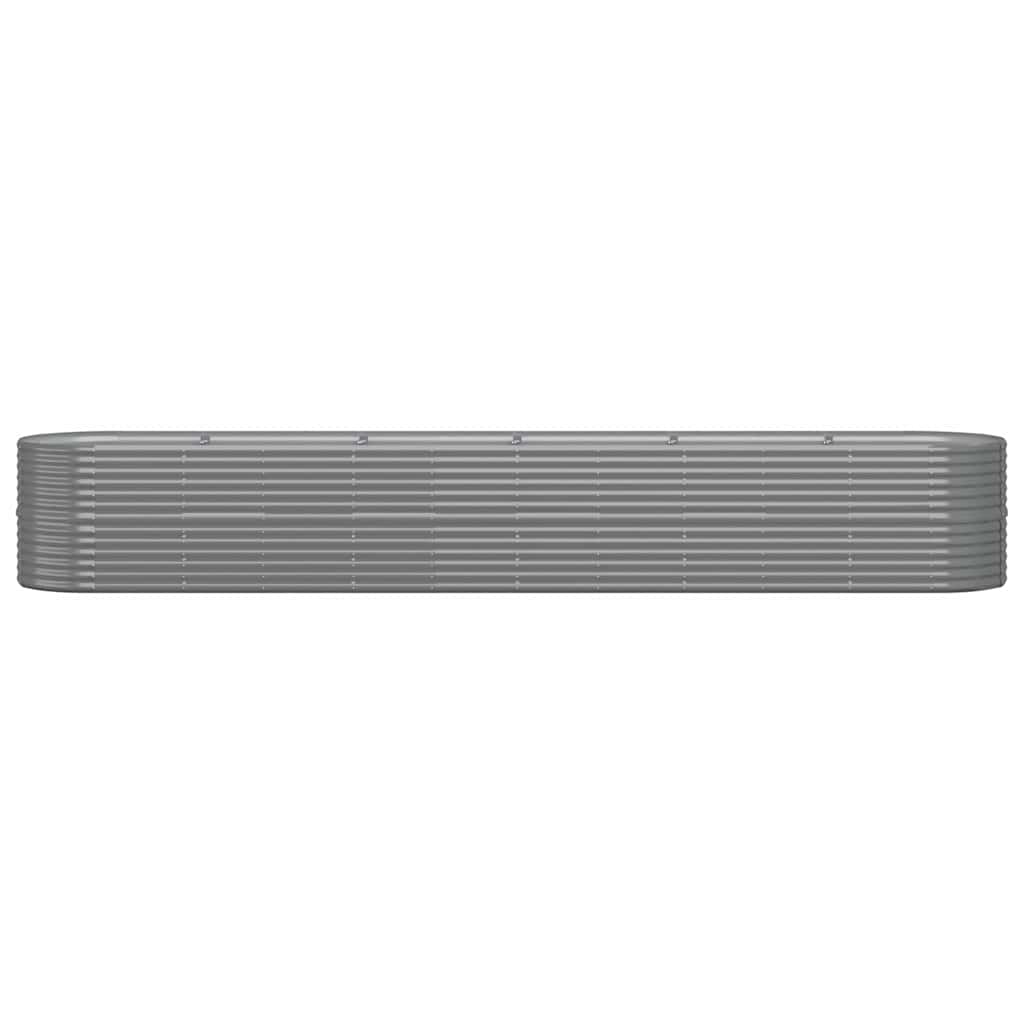 Boîte de planification de Vidaxl 440x80x68 cm en poudre-gris en acier recouvert