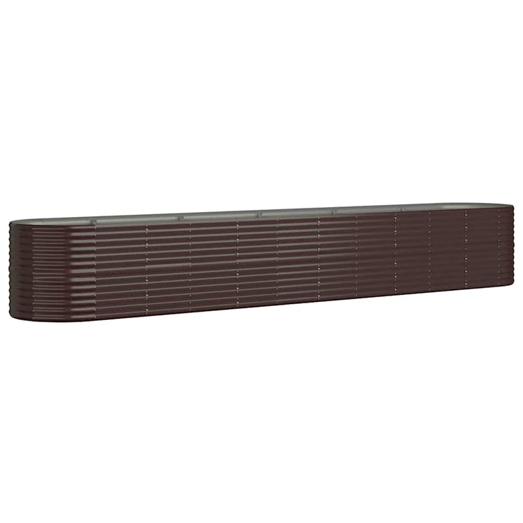 Boîte de planification Vidaxl 440x80x68 cm en poudre et en acier recouvert de marron