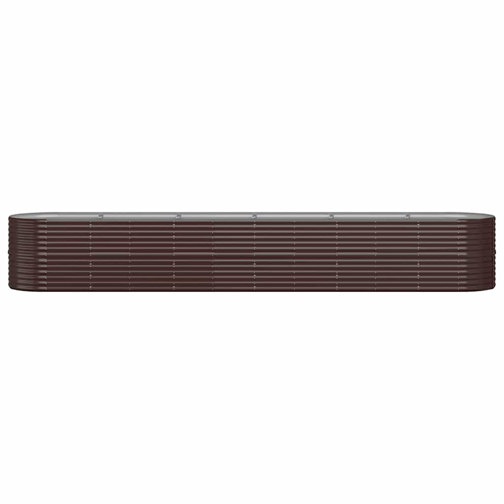 Boîte de planification Vidaxl 440x80x68 cm en poudre et en acier recouvert de marron