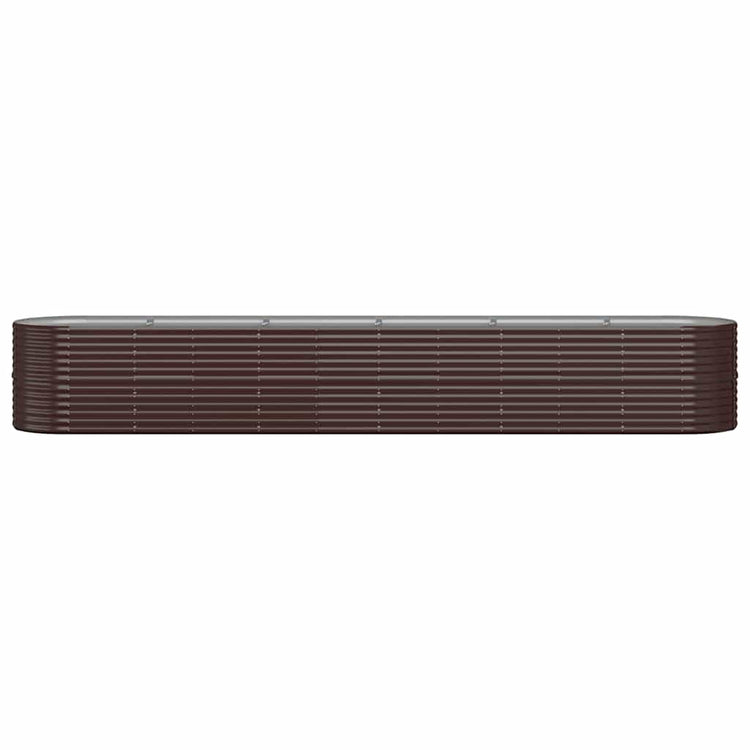 Boîte de planification Vidaxl 440x80x68 cm en poudre et en acier recouvert de marron