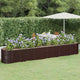 Boîte de planification Vidaxl 440x80x68 cm en poudre et en acier recouvert de marron