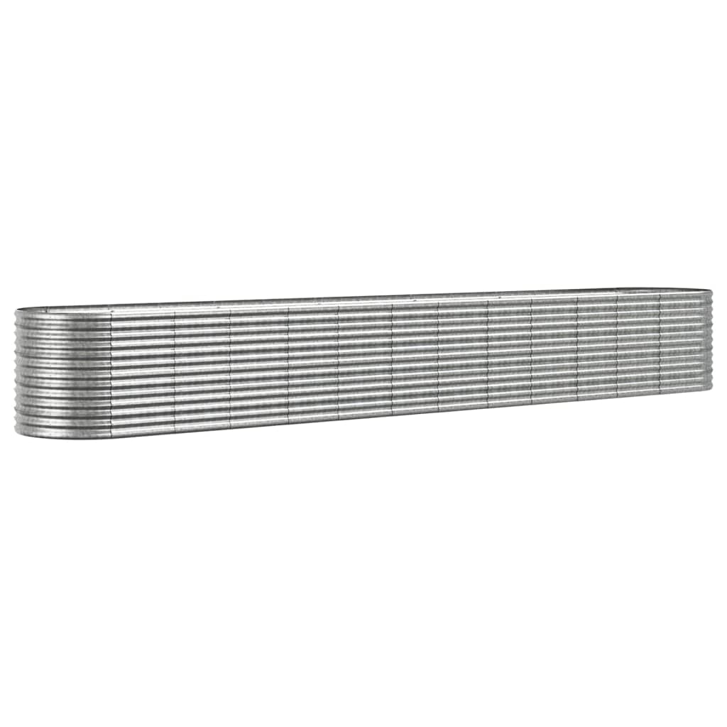 Boîte de planification Vidaxl 512x80x68 cm en poudre en poudre en argent en acier coloré