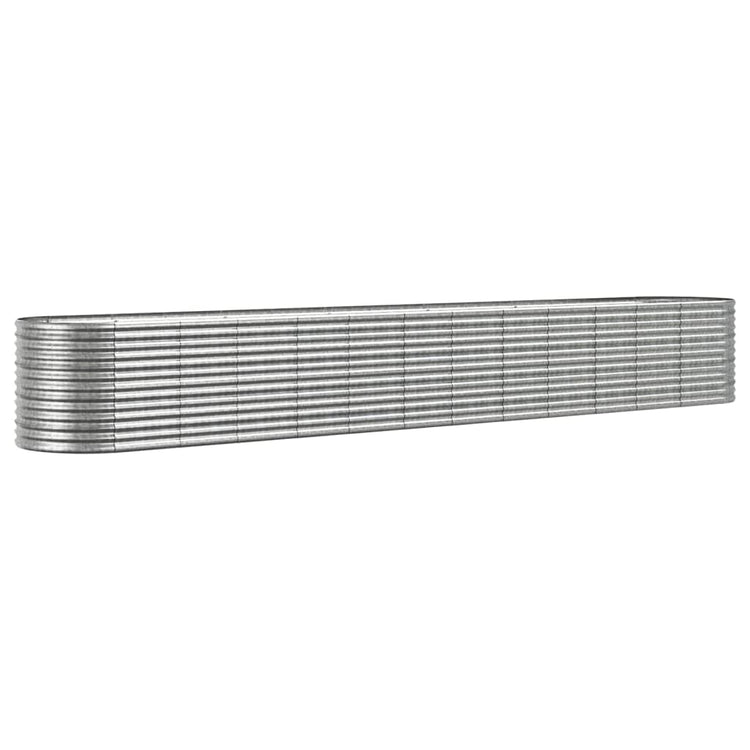Boîte de planification Vidaxl 512x80x68 cm en poudre en poudre en argent en acier coloré