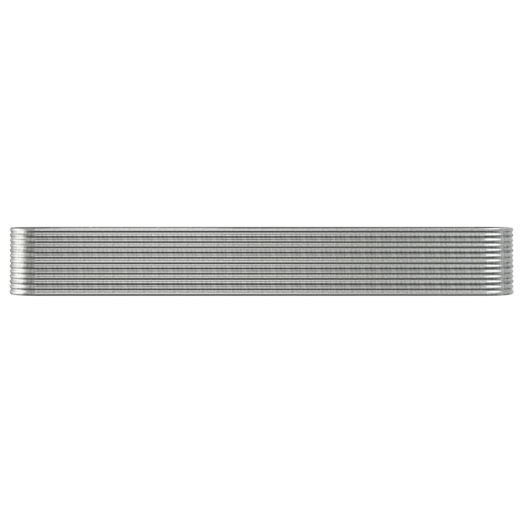 Boîte de planification Vidaxl 512x80x68 cm en poudre en poudre en argent en acier coloré
