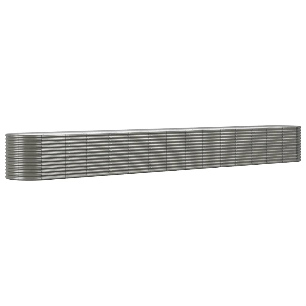 Boîte de planification de Vidaxl 620x80x68 cm en poudre et gris en acier recouvert