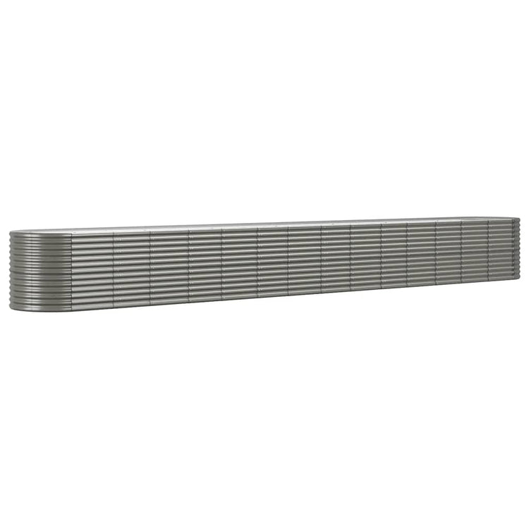Boîte de planification de Vidaxl 620x80x68 cm en poudre et gris en acier recouvert