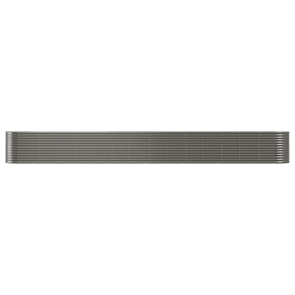 Boîte de planification de Vidaxl 620x80x68 cm en poudre et gris en acier recouvert
