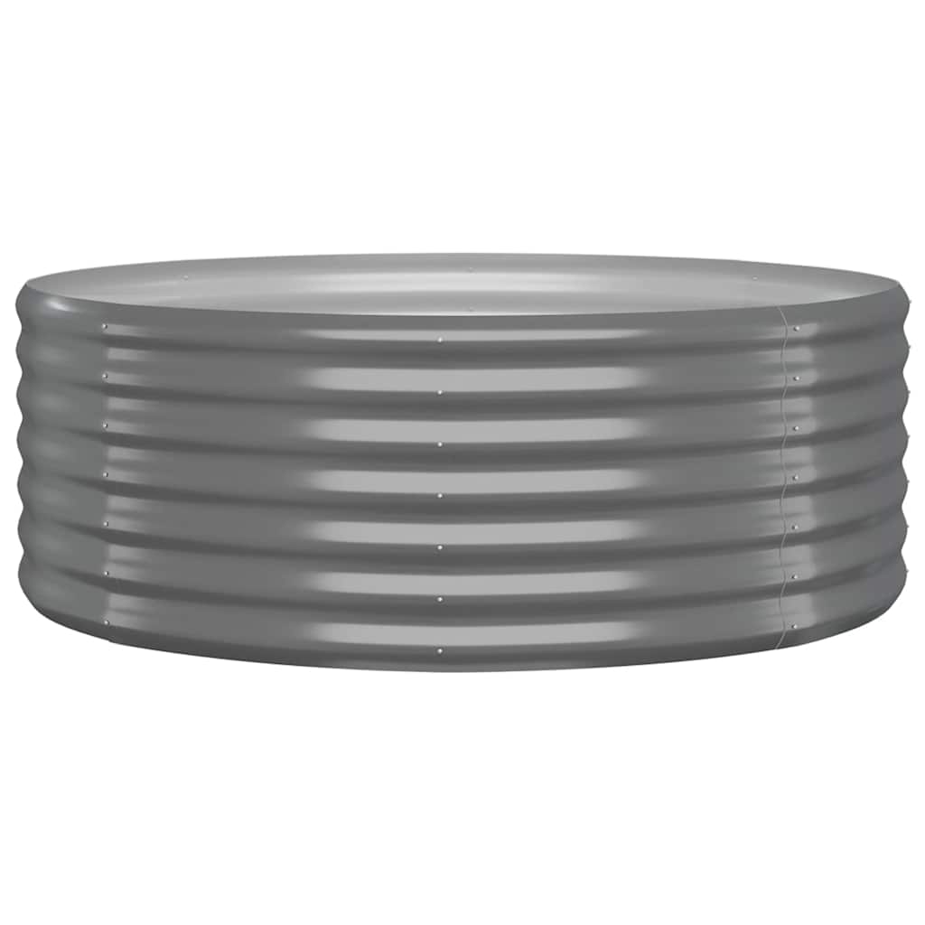 Boîte de planification de Vidaxl 100x100x36 cm en poudre et gris en acier recouvert