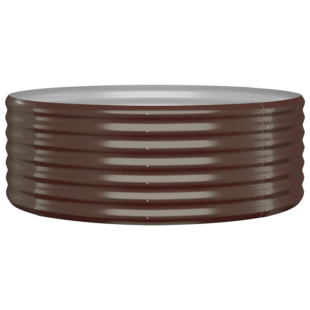 Boîte de planification de Vidaxl 100x100x36 cm en poudre et en acier recouvert de brun