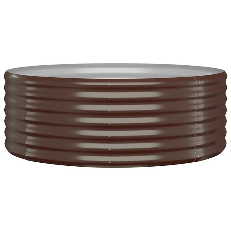 Boîte de planification de Vidaxl 100x100x36 cm en poudre et en acier recouvert de brun