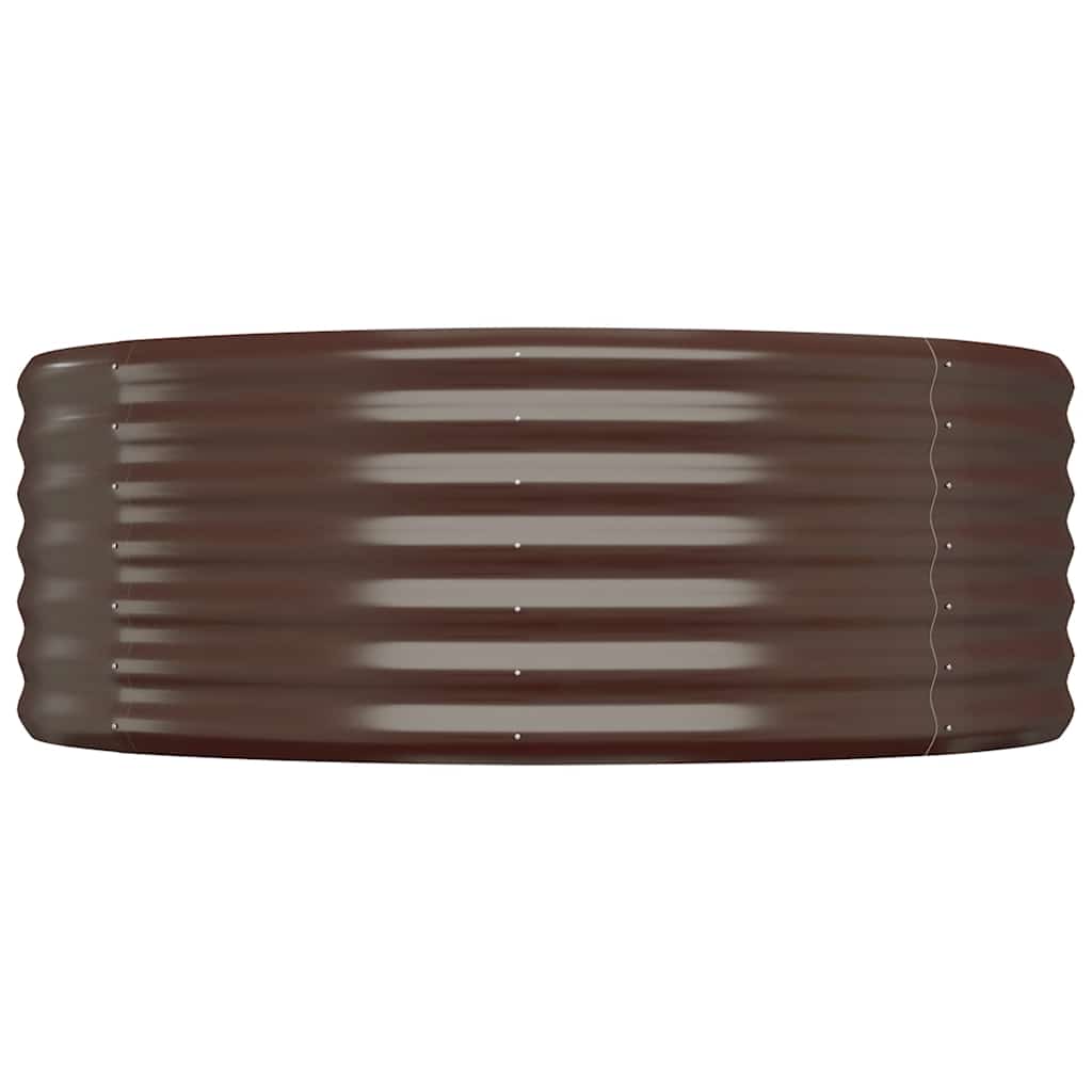 Boîte de planification de Vidaxl 100x100x36 cm en poudre et en acier recouvert de brun