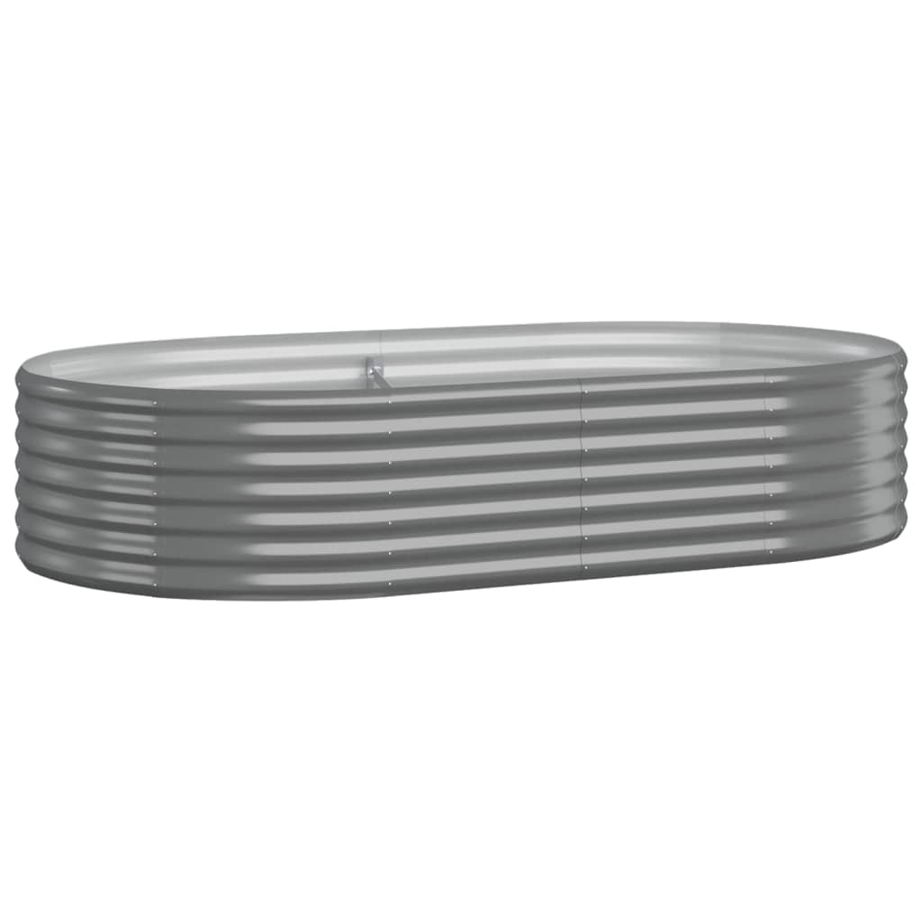 Boîte de planification de Vidaxl 175x100x36 cm en poudre et gris en acier recouvert