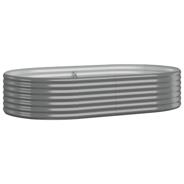 Boîte de planification de Vidaxl 175x100x36 cm en poudre et gris en acier recouvert